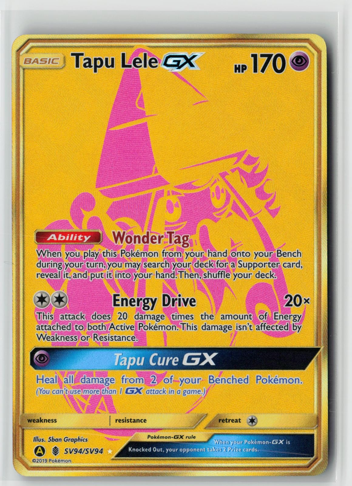Tapu Lele GX SV94/SV94 Secret Rare Hidden Fates Shiny Vault Pokemon Holo NM