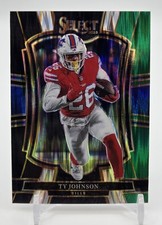 2025 Panini Select - Ty Johnson #186 Black and Green Prizm Shock Buffalo Bills