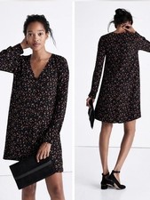 Madewell x Sézane Elly Silk Floral Mini Dress Women’s Small Black Floral NWOT