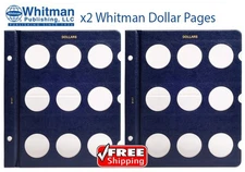 2 Whitman Blank Album Pages For US Large Dollar Coins Eisenhower Morgan Peace