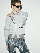 TOM FORD Diamond Quilted Bomber Jacket Grey L...