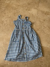 Girls Blue Gingham Wizard Of Oz Dorothy Dress Size 6/7
