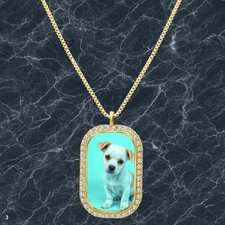 Gorgeous Cute Dog Puppy Pendant Necklace Picture Design Trendy Gold Tone Epic