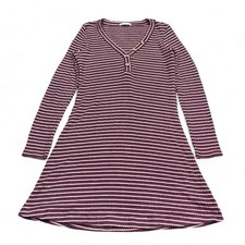 American Eagle AE Henley Knit Dress Womens Size Medium Red Striped Knee