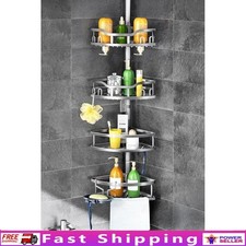 Rustproof Corner Shower Caddy Tension Pole 4-Tier Bathroom Organizer Storage New