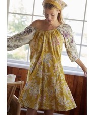 Daily Practice Anthropologie Mollie Tunic Dress Floral Boho Flowy Small Boho