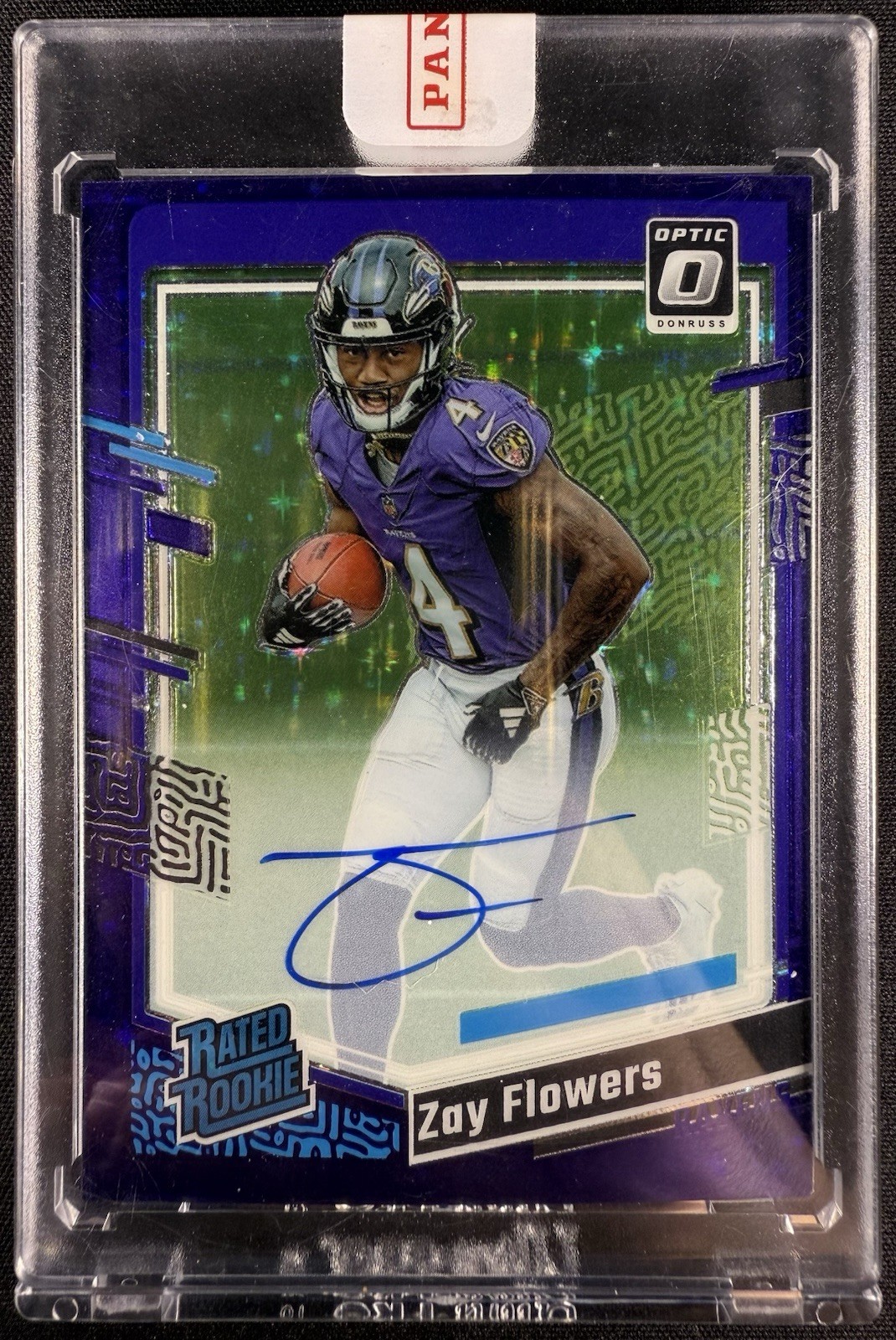 2023 Panini Donruss Optic Zay Flowers Purple Stars Rookie Autograph /50 #210