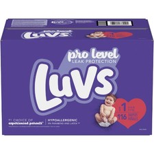 116 Count Luvs Size 1 Diapers 8-14 LBS Pro Level Leak Protection Big Pack New