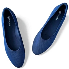 Vivaia Tamia 2.0 Almond-Toe Ballet Flats Comfort Shoes Navy Blue Size EU 38/US 7