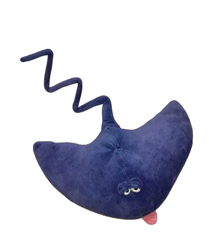 Funny Friends Jennifer Mazur Purple Plush Stingray Pillow Toy Vintage BIG 20x27"