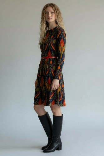 Vintage 60's MOD Saks Fifth Avenue Jersey Art Noveau Deco Print Dress S, $62.99 - Photo 10