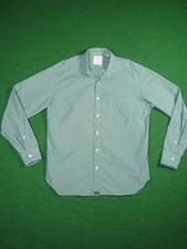 Billy Reid Gingham Shirt Mens Medium M Standard Green Button Down Long Sleeve