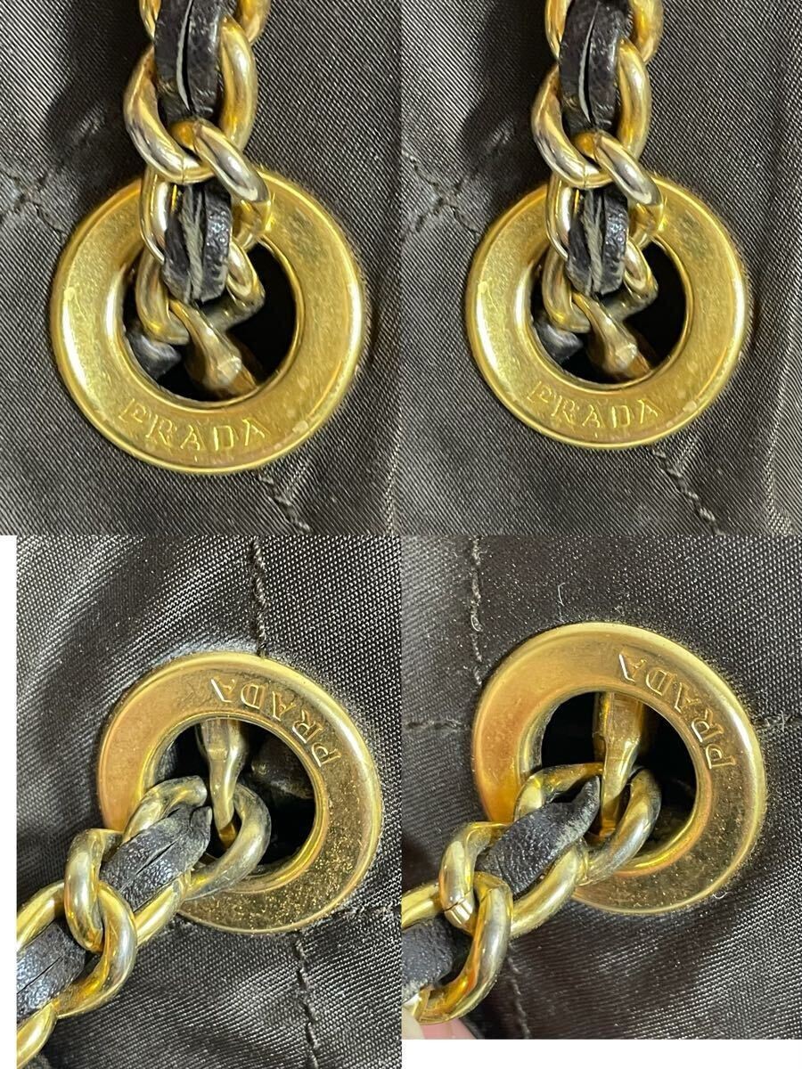 Prada B1240 Quilted Nylon Gold Chain Shoulder Bag Vintage Authentic thumbnail 8