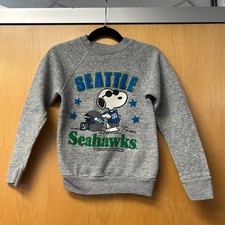 Vintage 80s Seattle Seahawks Snoopy Peanuts Joe Cool Sweatshirt Youth Small