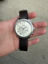 Fossil BQ1177 Chronograph Watch   Stainless Steel   New Battery   Runs Great