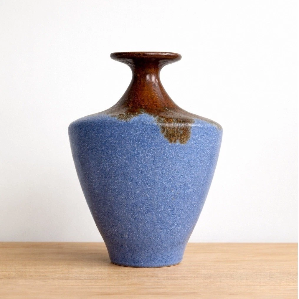粘土瓶蓝色花瓶| eBay