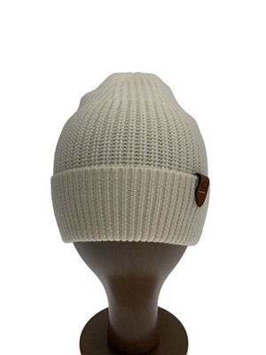 COACH Knit Cap Wool, White, Solid Color, Men's