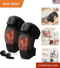 Knee Massager with Heat - Cordless Heated Knee Brace with Vibration for Pain ...