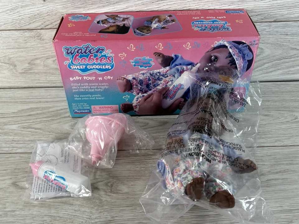 Water Babies Doll Sweet Cuddlers Baby Pout N Cry African American Black OPEN BOX - Image 4 of 4