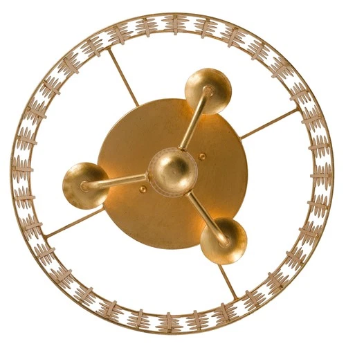 Crystorama Lighting Group 544 Layla 3 Light 15"W Flush Mount Drum - Gold - Picture 8 of 12