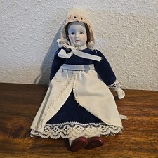 Vintage Doll with Porcelain Head, Arms/Hands, Legs/Feet Cloth Body 7" Cotton