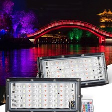 50W LED Flood Light Garden Outdoor Security Landscape RGB LED Spotlight 220V NEW