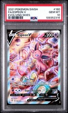 Pokémon 2021 SWSH Evolving Skies | Full Art Espeon V 180/203 PSA 10 EN