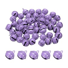 50Pcs 0.7" Decorative Jingle Bells for DIY Crafts, Light Purple