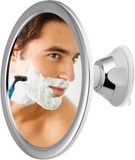 Fogless Shower Mirror with Suction Cups 360  Rotatable Anti-Fog Bathroom Mirr...