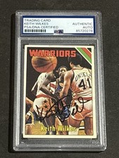 HOF JAMAAL KEITH WILKES 1975-76 TOPPS SIGNED AUTOGRAPHED ROOKIE CARD PSA/DNA