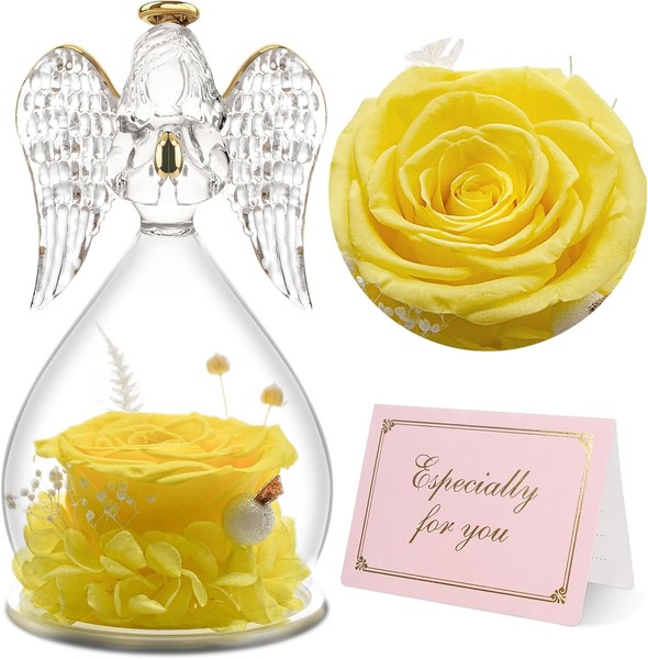 Ewige Rose Im Glas Geschenk FüR Mama Engel Muttertagsgeschenk Frauen Oma-image
