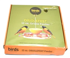 Birds Choice Oriole Fest NP1009 12 oz Oriole Feeder Orange 3-Way Bird Feeder
