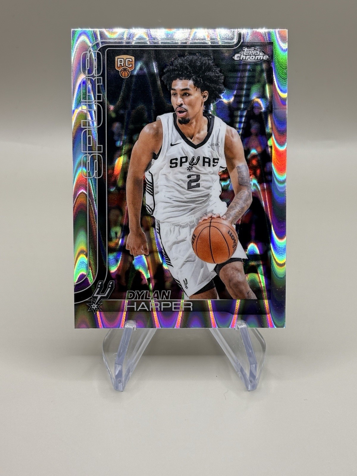 DYLAN HARPER 2025-26 Topps Chrome RayWave RC Refractor San Antonio SPURS 🤩 #252