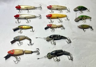 13 Vintage Saltwater Fishing Lures: L&S and Cisco Kid Bait Lot 1950s 1960s