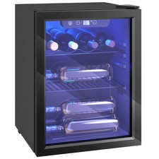 HOMCOM 16 Bottle Wine Cooler, Tabletop Drinks Wine Fridge, Black