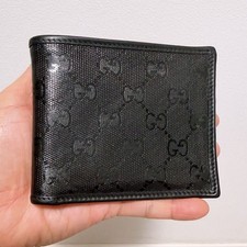 Gucci Wallet Bifold Black Unisex GG Check excellent gift