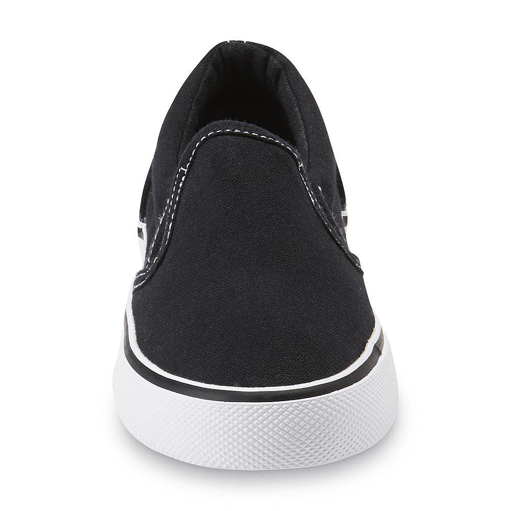 Joe Boxer Toddler / Youth Unisex Replay Black Canvas Deck Slip-On Shoes image 2