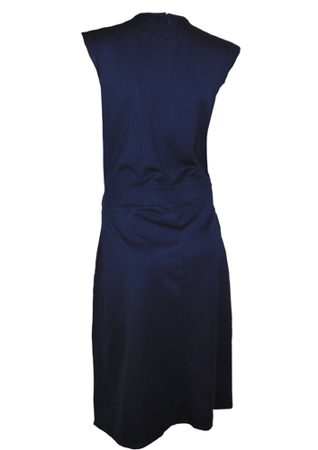 Womens Wrap Around Sleeveless Midi Dress Size XL Navy Blue The Limited - Picture 2 of 5