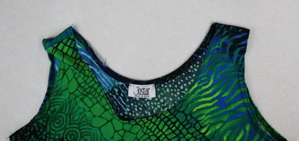 Camiseta sin mangas para mujer JOSTAR talla M túnica texturizada con estampado verde azul Foto 3 de 4