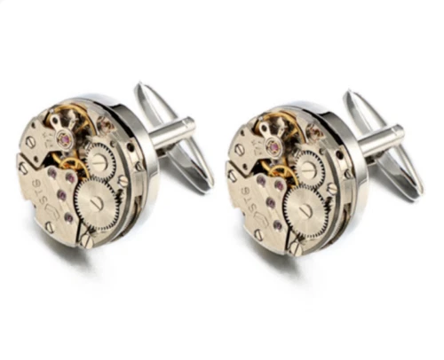 Coolest Steampunk Cufflink Top Quality Watch Inner Working Cog Shirt Cuff Link