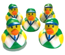 5 BOY IN SCHOOL UNIFORM CRUISING DUCKS RUBBER DUCKIES 2" FAVORS CRUISE DUCK