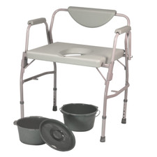 Deluxe Bariatric Drop Arm Commode, 1000 Pound Weight Capacity, Adjustable Height