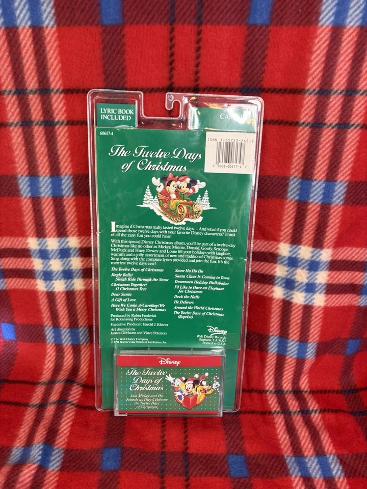 THE TWELVE DAYS OF CHRISTMAS DISNEY CASSETTE TAPE 1991 With Lyric Book New 💕 - Image 3 of 4