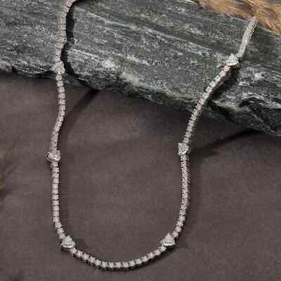 Women's Tennis Necklace 18'' Inch 11.20Ct Lab Grown Diamond 14K Gold For Gift