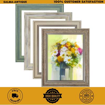 LUCKYLIFE 8x10 Picture Frame Set of 4, Rustic Farmhouse Picture Frames for Table