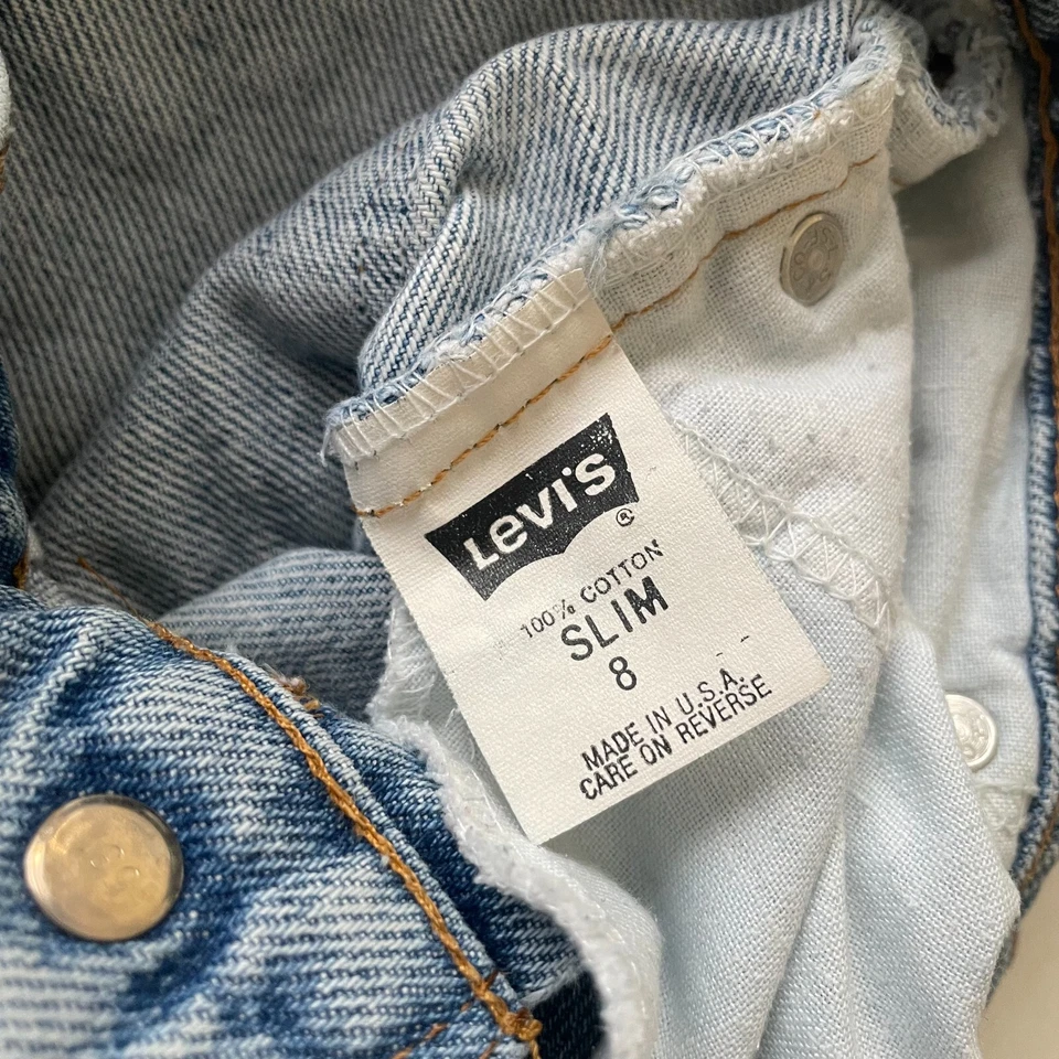 Jeans ajustados vintage Orange Tab Levi's 550 lavado claro 8 hechos en EE. UU. 100 % algodón Foto 4 de 4
