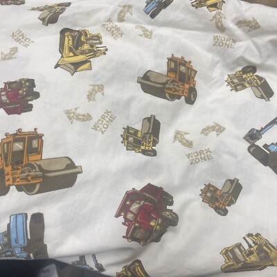 Kohls Jumping Beans Kids Fitted Sheet Full Size 54''×75'' White Work Zone Theme