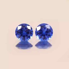 5.80Ct Certified Natural Blue Sapphire, 2 Pcs , 9mm Round Cut Loose Gemstone D14