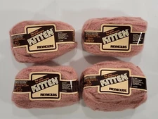 Vintage 4-Skeins Reynolds Kitten Wool Blend Pink Yarn Made in Belgium Washable