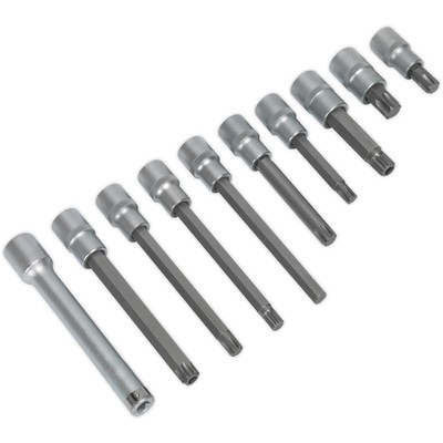 10 Stück Kopfbolzen Steckschlüssel Bit Set - 1/2 Zoll Sq Antrieb - S2 Stahl Stecker Bits - gerändelt
